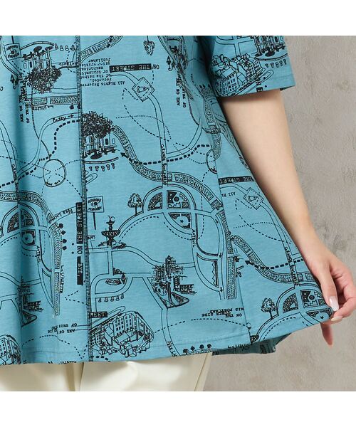missel / ミゼール カットソー | 【洗える・日本製・綿100%】マップ柄コットンチュニック | 詳細15