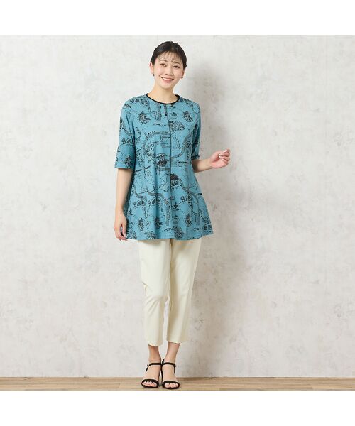 missel / ミゼール カットソー | 【洗える・日本製・綿100%】マップ柄コットンチュニック | 詳細16