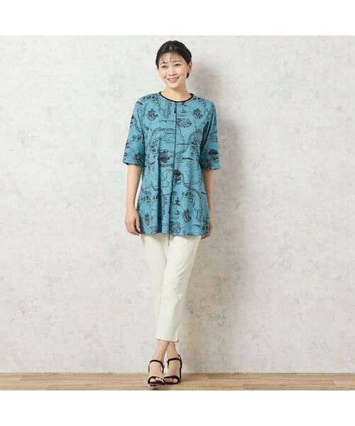 missel / ミゼール カットソー | 【洗える・日本製・綿100%】マップ柄コットンチュニック | 詳細17