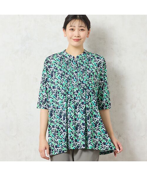 missel / ミゼール カットソー | 【人気デザイン・洗える】リーフ柄ピンタックカットソー | 詳細1