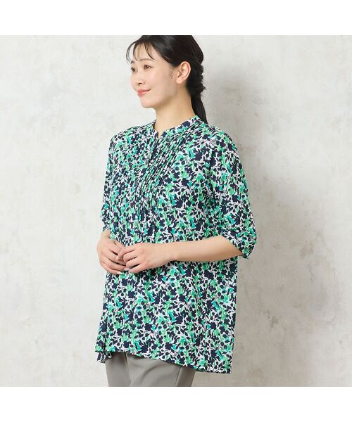 missel / ミゼール カットソー | 【人気デザイン・洗える】リーフ柄ピンタックカットソー | 詳細2