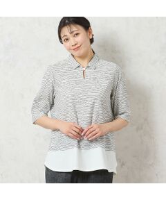 missel / ミゼール カットソー | 【限定カラーあり・洗える・日本製】ボーダージャカードスキッパーTシャツ