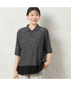 missel / ミゼール カットソー | 【限定カラーあり・洗える・日本製】ボーダージャカードスキッパーTシャツ