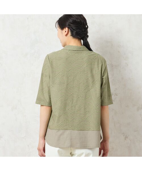 missel / ミゼール カットソー | 【限定カラーあり・洗える・日本製】ボーダージャカードスキッパーTシャツ | 詳細3