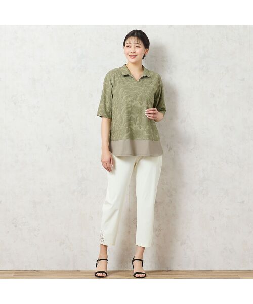 missel / ミゼール カットソー | 【限定カラーあり・洗える・日本製】ボーダージャカードスキッパーTシャツ | 詳細5