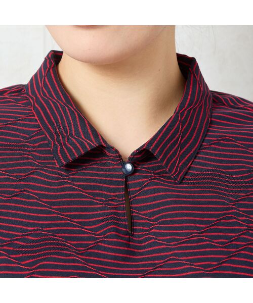 missel / ミゼール カットソー | 【限定カラーあり・洗える・日本製】ボーダージャカードスキッパーTシャツ | 詳細6