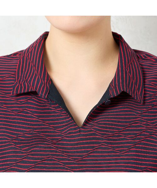 missel / ミゼール カットソー | 【限定カラーあり・洗える・日本製】ボーダージャカードスキッパーTシャツ | 詳細7