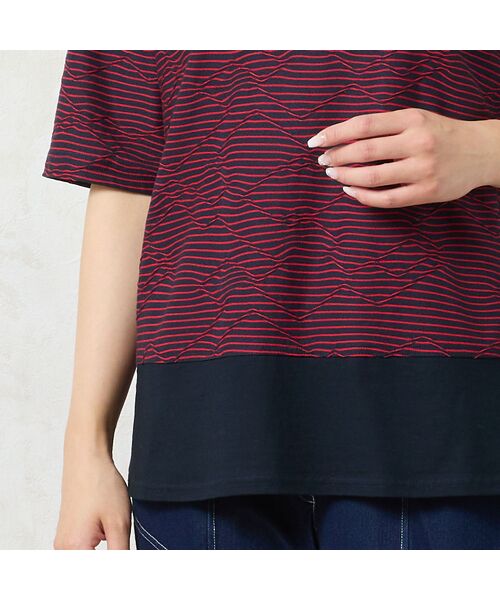 missel / ミゼール カットソー | 【限定カラーあり・洗える・日本製】ボーダージャカードスキッパーTシャツ | 詳細8