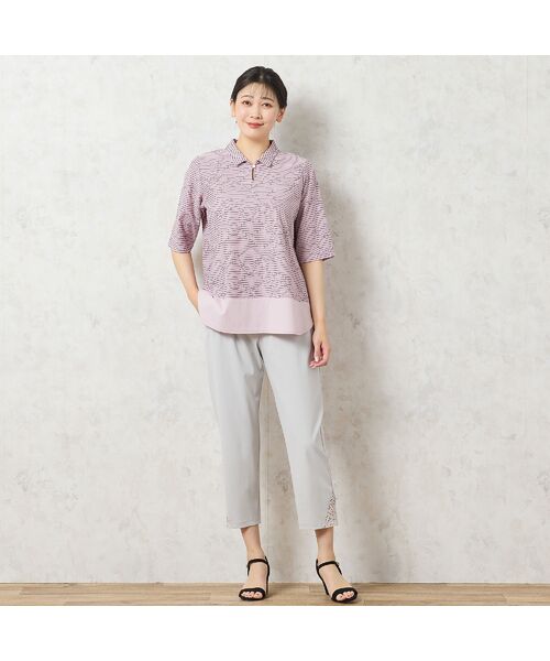 missel / ミゼール カットソー | 【限定カラーあり・洗える・日本製】ボーダージャカードスキッパーTシャツ | 詳細15