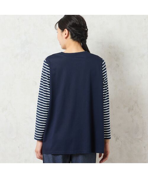 missel / ミゼール カットソー | 【洗える・3L/4Lサイズあり】花刺繍ボーダーカットソー | 詳細2