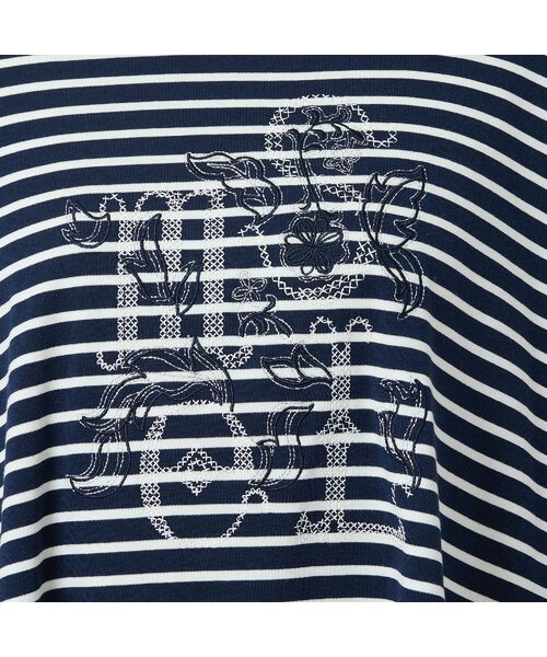 missel / ミゼール カットソー | 【洗える・3L/4Lサイズあり】花刺繍ボーダーカットソー | 詳細3