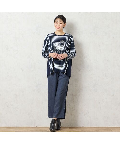 missel / ミゼール カットソー | 【洗える・3L/4Lサイズあり】花刺繍ボーダーカットソー | 詳細4