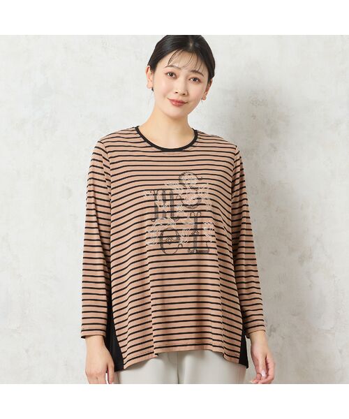 missel / ミゼール カットソー | 【洗える・3L/4Lサイズあり】花刺繍ボーダーカットソー | 詳細13