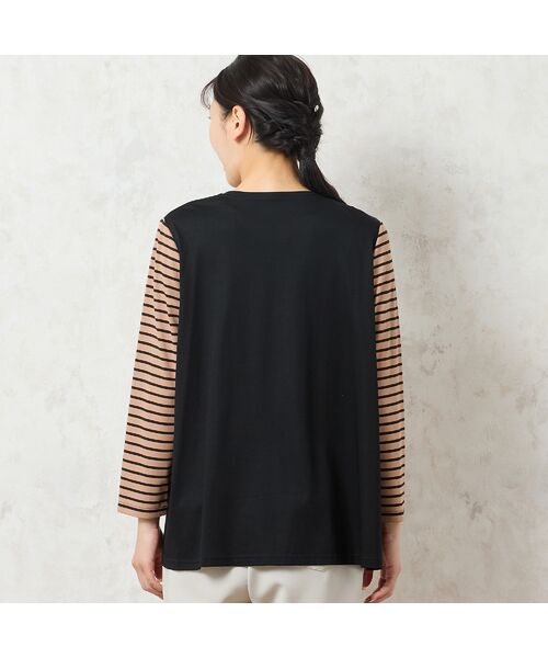 missel / ミゼール カットソー | 【洗える・3L/4Lサイズあり】花刺繍ボーダーカットソー | 詳細14