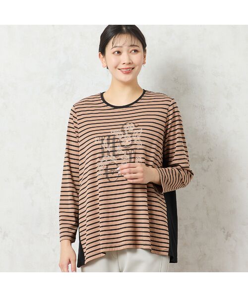 missel / ミゼール カットソー | 【洗える・3L/4Lサイズあり】花刺繍ボーダーカットソー | 詳細16