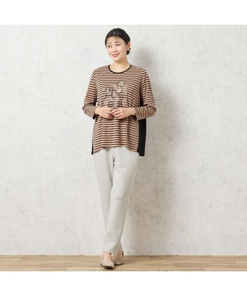 missel / ミゼール カットソー | 【洗える・3L/4Lサイズあり】花刺繍ボーダーカットソー | 詳細17