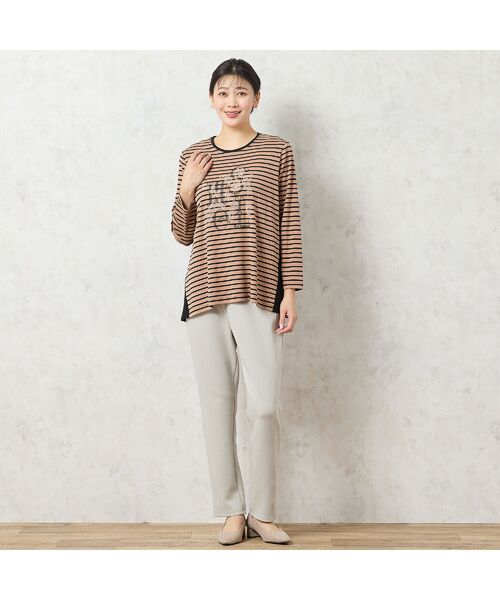 missel / ミゼール カットソー | 【洗える・3L/4Lサイズあり】花刺繍ボーダーカットソー | 詳細20