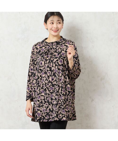 missel / ミゼール カットソー | 【日本製・3L/4Lサイズあり】チュールプリントチュニック | 詳細1