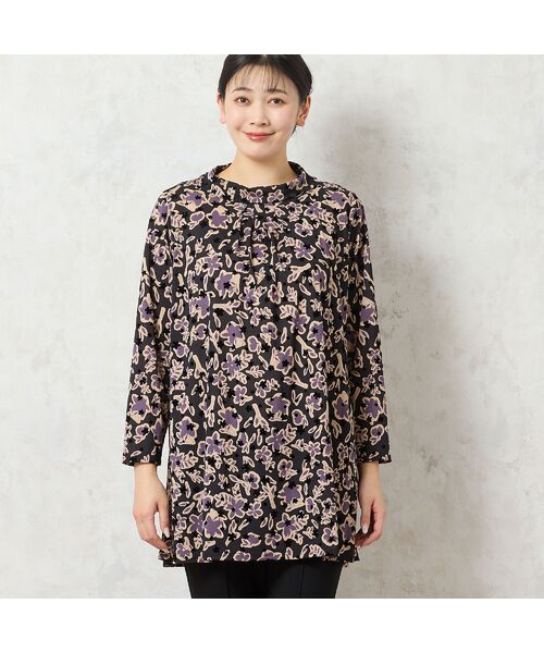 missel / ミゼール カットソー | 【日本製・3L/4Lサイズあり】チュールプリントチュニック | 詳細4