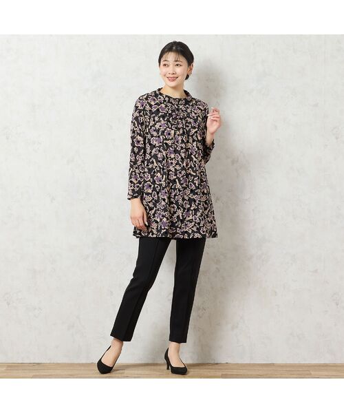 missel / ミゼール カットソー | 【日本製・3L/4Lサイズあり】チュールプリントチュニック | 詳細5