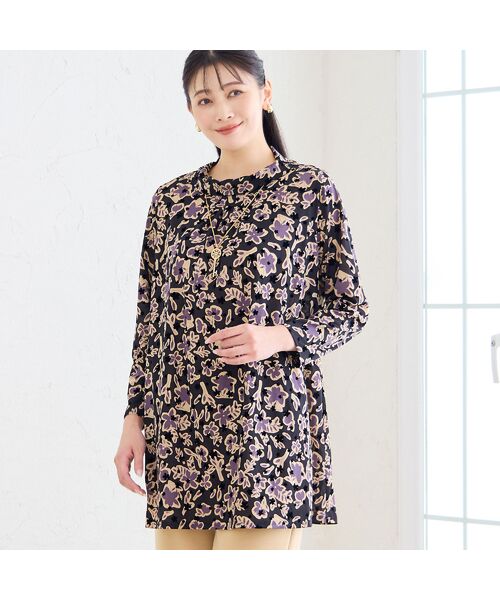 missel / ミゼール カットソー | 【日本製・3L/4Lサイズあり】チュールプリントチュニック | 詳細7