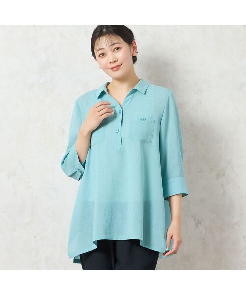 missel / ミゼール シャツ・ブラウス | 【洗える・接触冷感】スキッパーブラウス(ブルー)