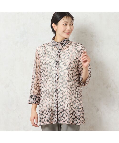 missel / ミゼール シャツ・ブラウス | 【洗える・アンサンブル可能】幾何柄チュールシャツ | 詳細1