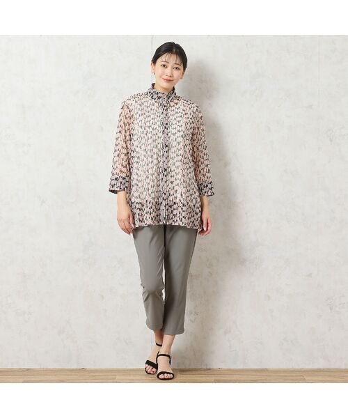 missel / ミゼール シャツ・ブラウス | 【洗える・アンサンブル可能】幾何柄チュールシャツ | 詳細4