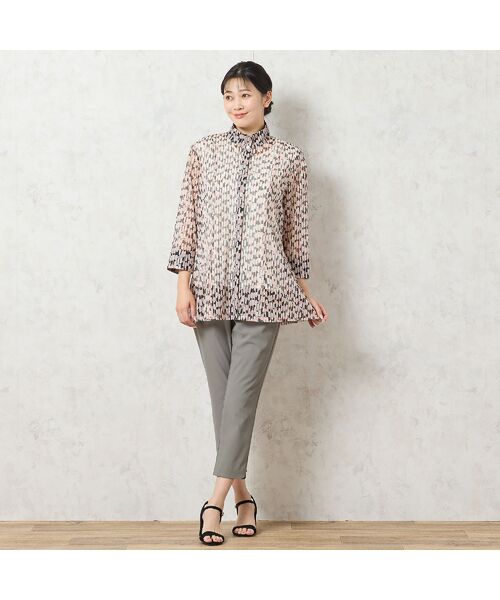 missel / ミゼール シャツ・ブラウス | 【洗える・アンサンブル可能】幾何柄チュールシャツ | 詳細6