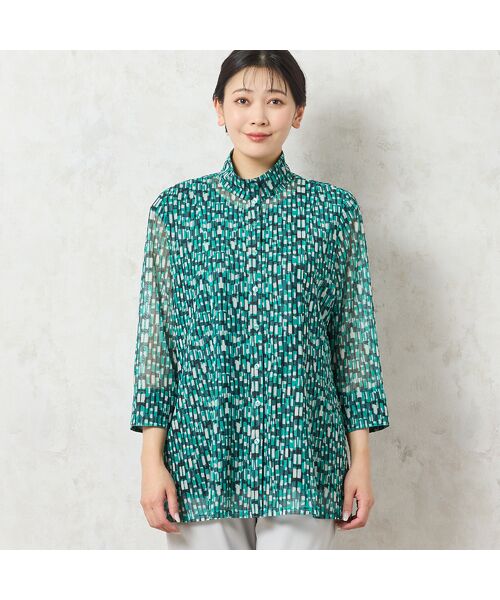 missel / ミゼール シャツ・ブラウス | 【洗える・アンサンブル可能】幾何柄チュールシャツ | 詳細11
