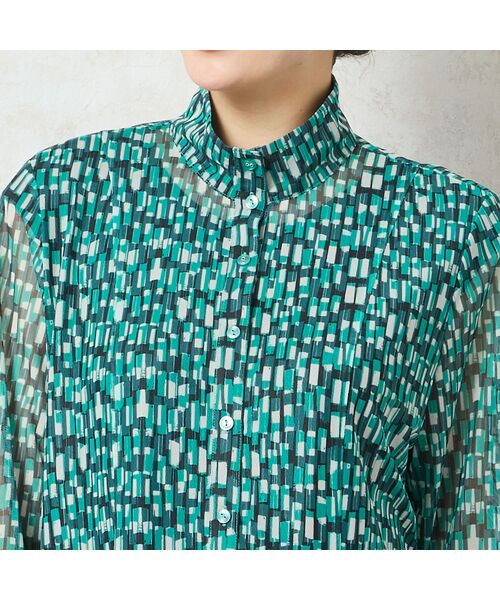 missel / ミゼール シャツ・ブラウス | 【洗える・アンサンブル可能】幾何柄チュールシャツ | 詳細12