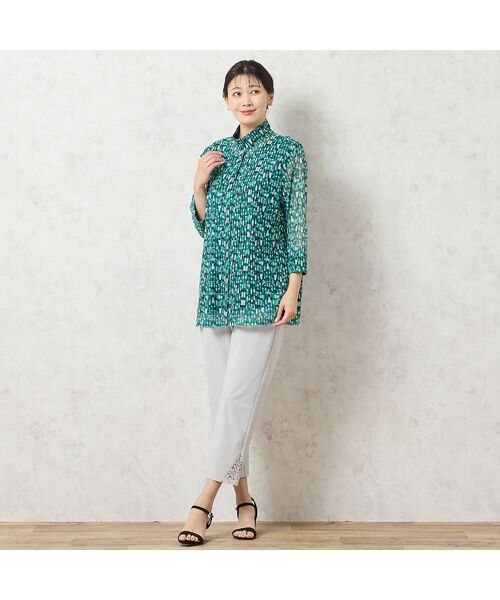 missel / ミゼール シャツ・ブラウス | 【洗える・アンサンブル可能】幾何柄チュールシャツ | 詳細13