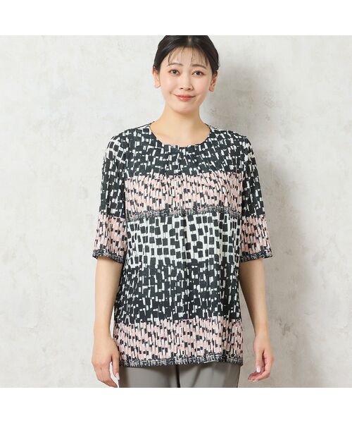 missel / ミゼール カットソー | 【洗える・アンサンブル可能】幾何柄Tシャツ | 詳細1