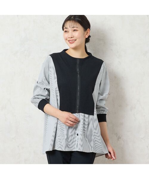 missel/ミゼール 【洗える】重ね着風プルオーバー ブラック L