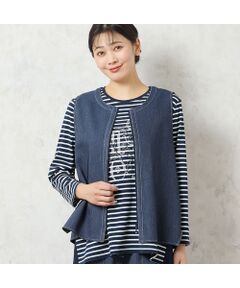 missel / ミゼール ベスト | 【洗える・セットアップ可能】リブ使いデニムベスト