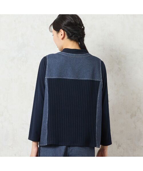 missel / ミゼール ベスト | 【洗える・セットアップ可能】リブ使いデニムベスト | 詳細1