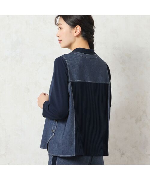 missel / ミゼール ベスト | 【洗える・セットアップ可能】リブ使いデニムベスト | 詳細2