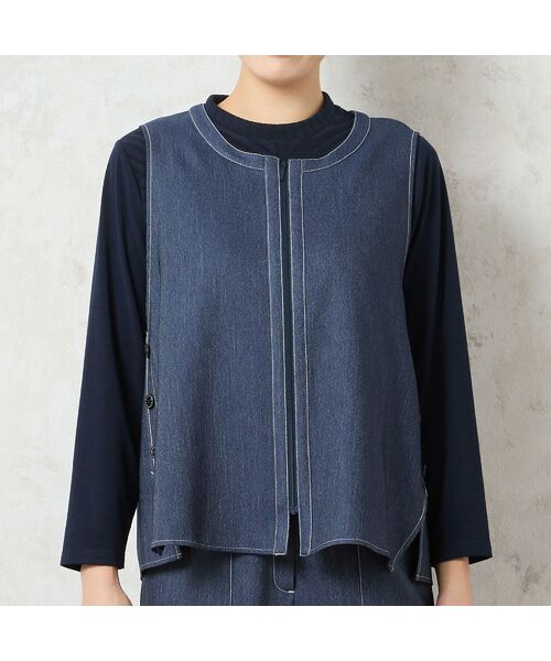 missel / ミゼール ベスト | 【洗える・セットアップ可能】リブ使いデニムベスト | 詳細4