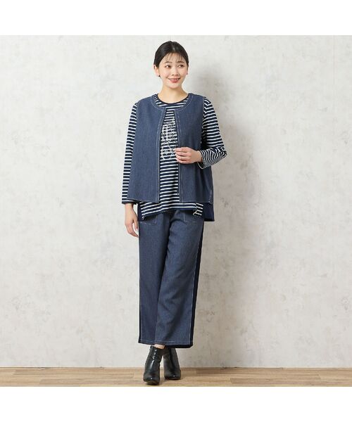 missel / ミゼール ベスト | 【洗える・セットアップ可能】リブ使いデニムベスト | 詳細6