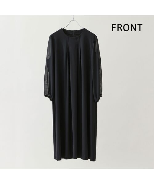 missel / ミゼール ミニ丈・ひざ丈ワンピース | 【洗える・3L/4Lサイズあり】漆黒 袖シフォンワンピース | 詳細13