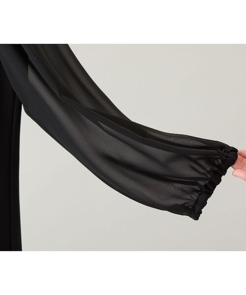 missel / ミゼール ミニ丈・ひざ丈ワンピース | 【洗える・3L/4Lサイズあり】漆黒 袖シフォンワンピース | 詳細15