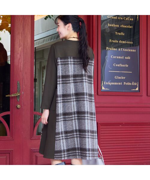 missel / ミゼール ミニ丈・ひざ丈ワンピース | 【WEB限定カラーあり・3L/4Lサイズあり】スライバーチェックワンピース | 詳細1
