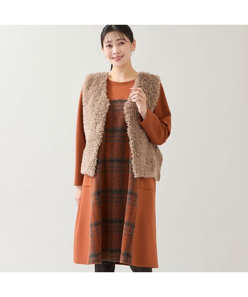 missel / ミゼール ミニ丈・ひざ丈ワンピース | 【WEB限定カラーあり・3L/4Lサイズあり】スライバーチェックワンピース | 詳細8