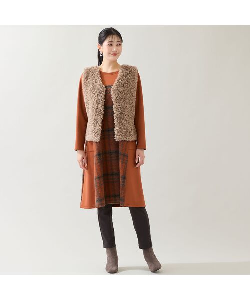 missel / ミゼール ミニ丈・ひざ丈ワンピース | 【WEB限定カラーあり・3L/4Lサイズあり】スライバーチェックワンピース | 詳細9