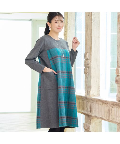 missel / ミゼール ミニ丈・ひざ丈ワンピース | 【WEB限定カラーあり・3L/4Lサイズあり】スライバーチェックワンピース | 詳細10