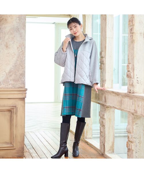 missel / ミゼール ミニ丈・ひざ丈ワンピース | 【WEB限定カラーあり・3L/4Lサイズあり】スライバーチェックワンピース | 詳細16