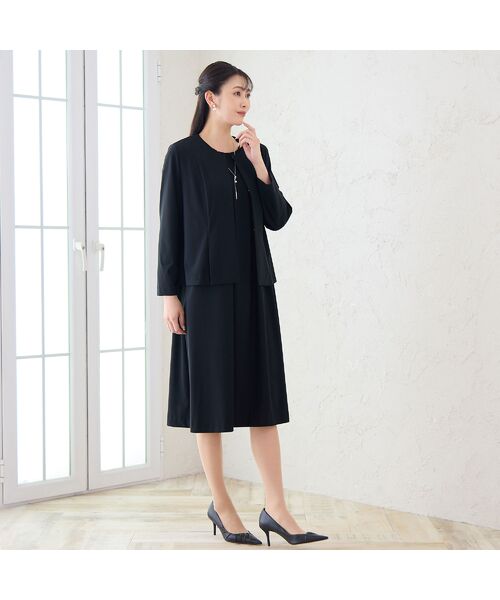 missel / ミゼール ノーカラージャケット | 【洗える・セットアップ可能・3L/4Lサイズあり】漆黒ノーカラージャケット | 詳細14