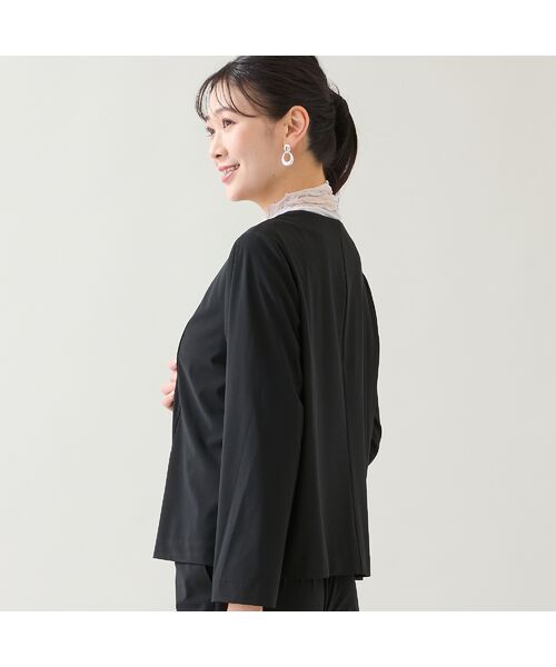 missel / ミゼール ノーカラージャケット | 【洗える・セットアップ可能・3L/4Lサイズあり】漆黒ノーカラージャケット | 詳細3