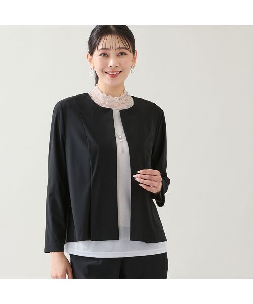 missel / ミゼール ノーカラージャケット | 【洗える・セットアップ可能・3L/4Lサイズあり】漆黒ノーカラージャケット | 詳細4