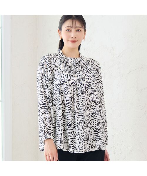 missel / ミゼール シャツ・ブラウス | 【洗える】ドット柄ギャザーブラウス | 詳細1
